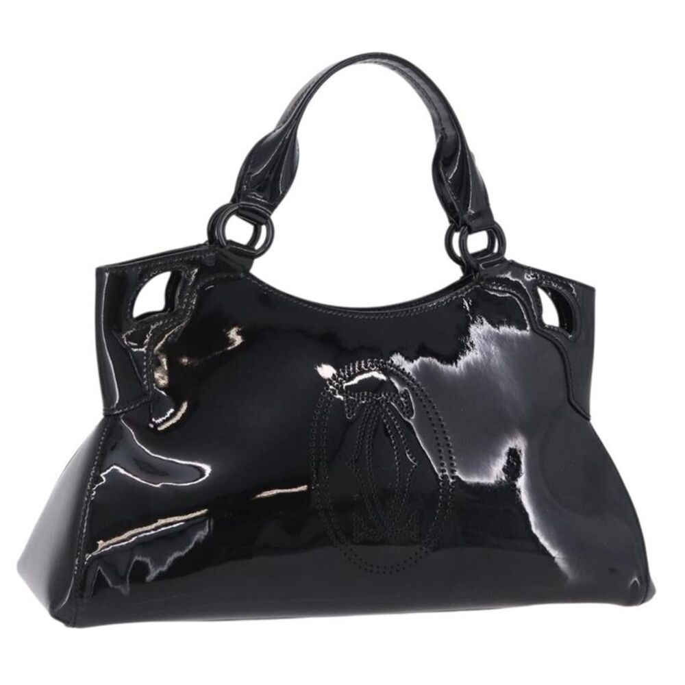 Cartier Marcello Patent Leather Black Patent_Leather Handbag